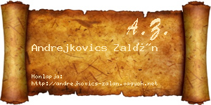 Andrejkovics Zalán névjegykártya