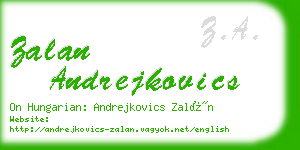 zalan andrejkovics business card